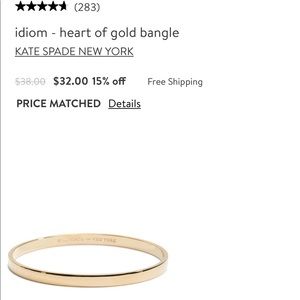 Kate Spade “Heart of Gold” Idiom bangle